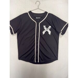 Excision Headbanger Baseball Jersey Black White Embroidered EDM Rave Mens L